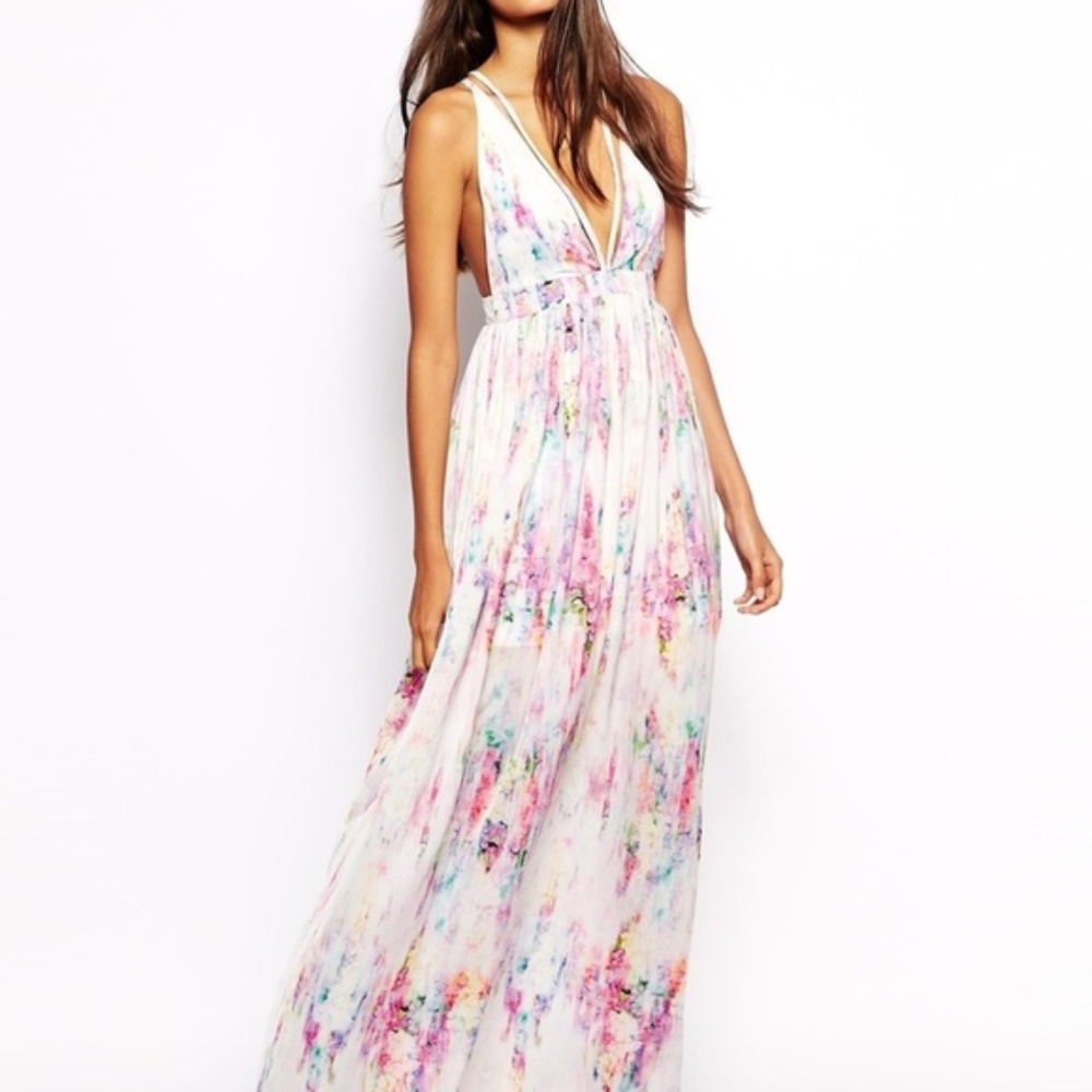 Carrie Watercolor Casual Maxi Dress
